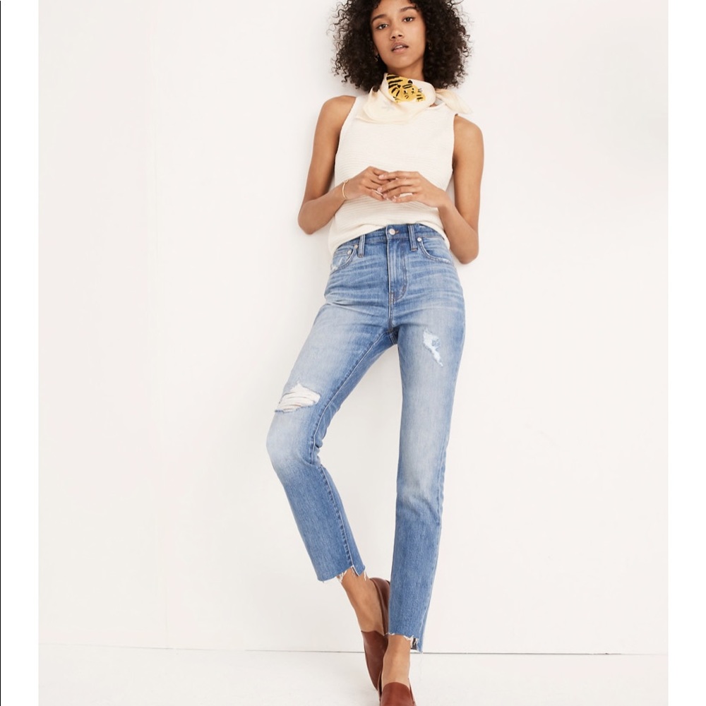 Madewell High-Rise Slim Boyjean in Lita Wash